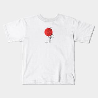 Tropical flower on red circle Kids T-Shirt